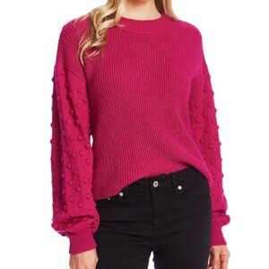 CeCe Small Hot Pink Sweater w/ polka dot sleeves